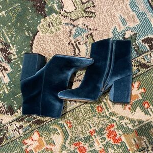 Vince Camuto Luxe Velvet Heeled Boots in Deep Teal